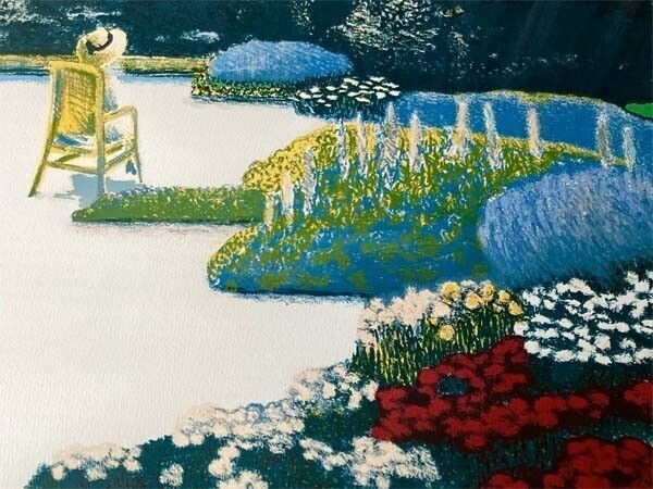 Jean-Pierre Cassigneul Lithograph 'Summer Garden' Signed Framed Large Pieace