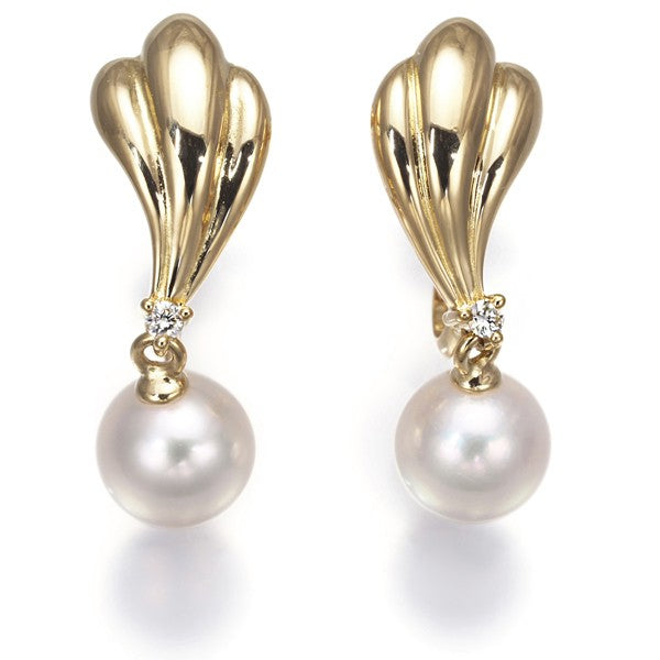 Tasaki Earrings Akoya Pearl Pearl Diamond 18K 750