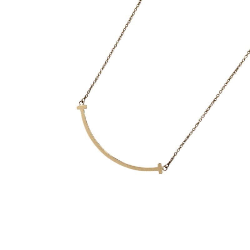 Tiffany & Co. T Smile Small Necklace K18Pg