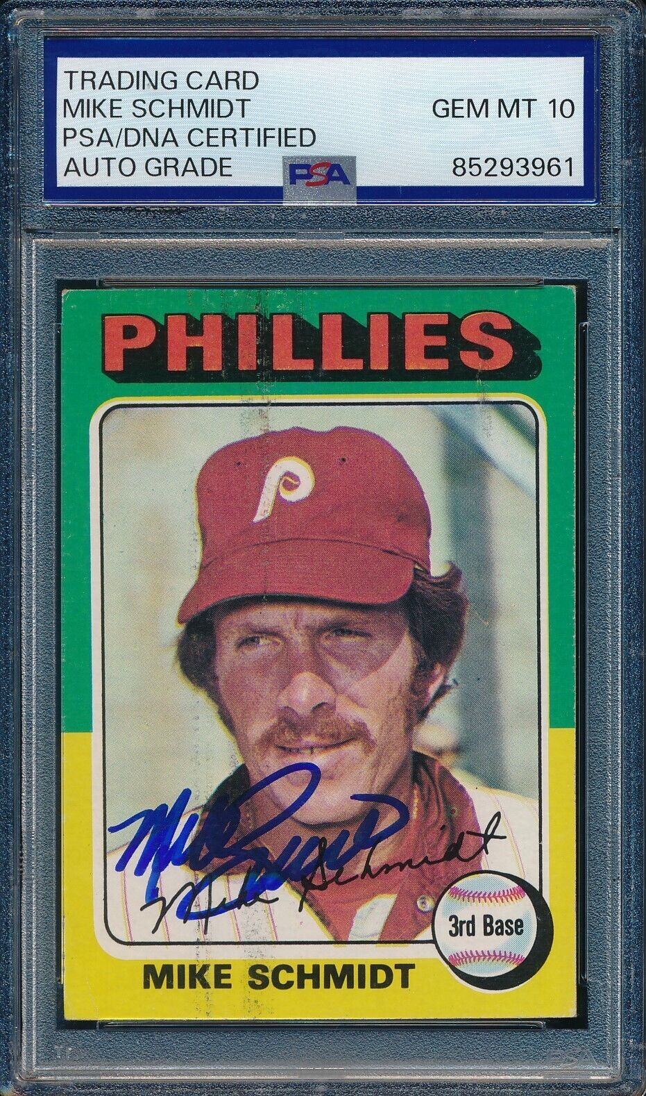 1975 Topps Mike Schmidt Phillies Card #70 Signed
