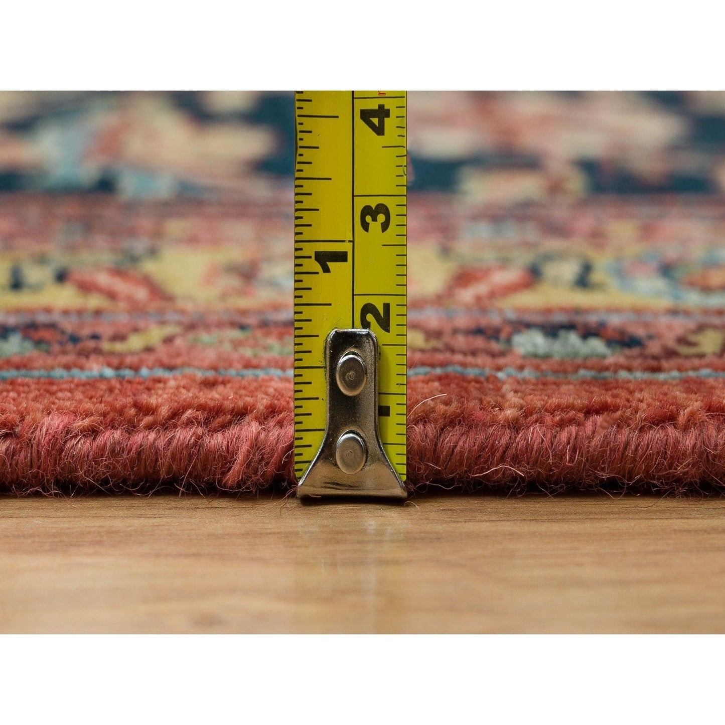 10'X10' Red Hand Knotted Heris Re-Creation Wool Square Oriental Rug