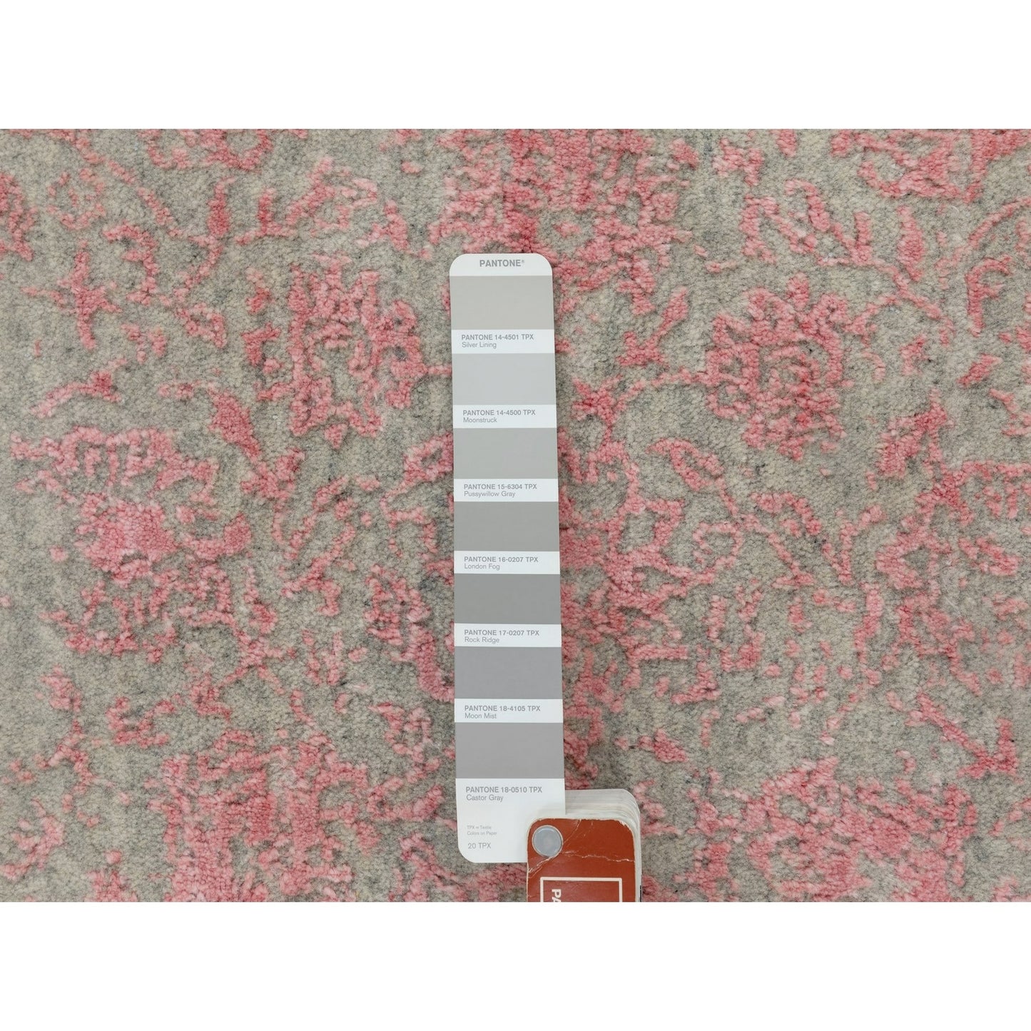 2'6"X11'10" Wool & Art Silk Erased Design Runner Hand Loomed Jacquard Rug