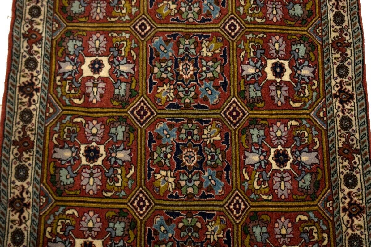 Rare Plush Burnt Orange Floral Wool Area Rug