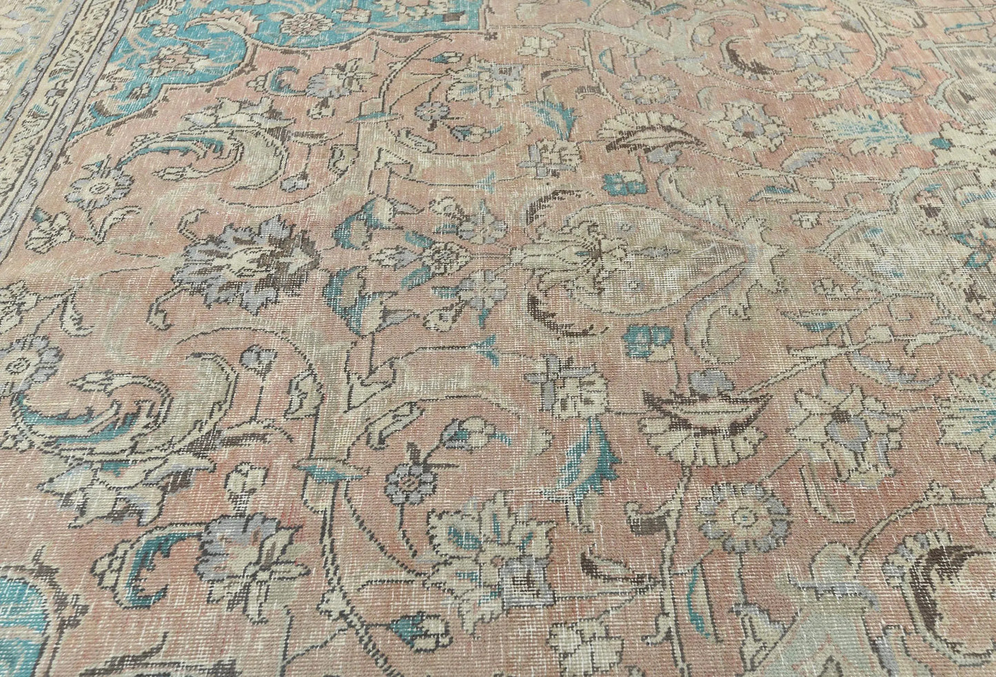 Distressed Semi-Antique Oriental Wool Rug 9X12 Ft