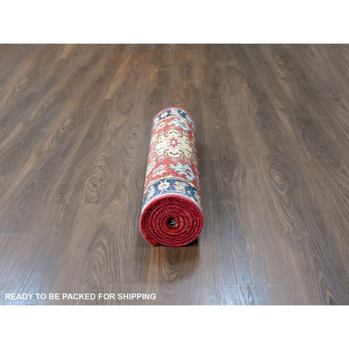 2'7"X8'2" Red Karjihooz Medallions Design Hand Knotted Soft Wool Runner