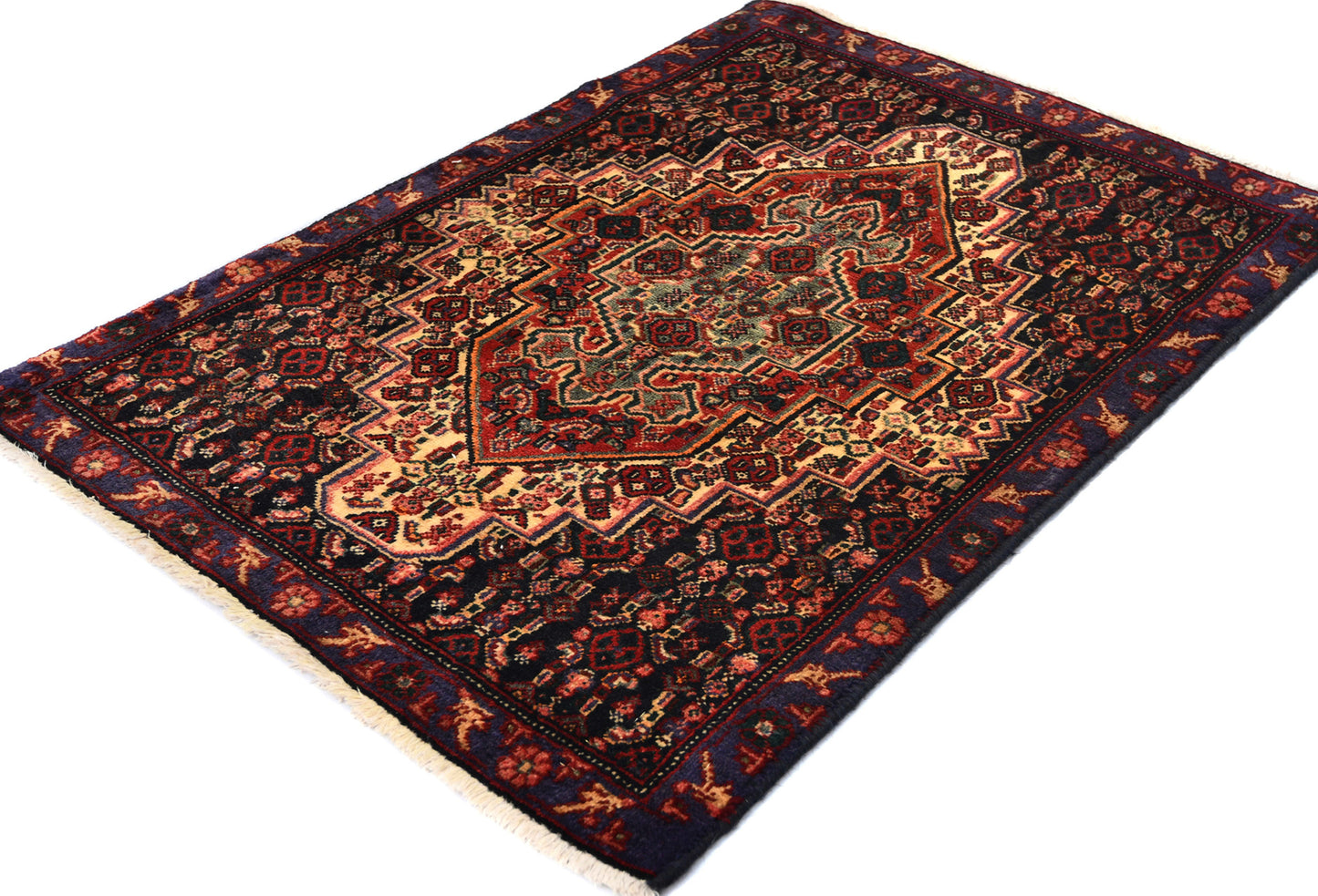 Handmade Farmho Boho Geometric Style Oriental Rug