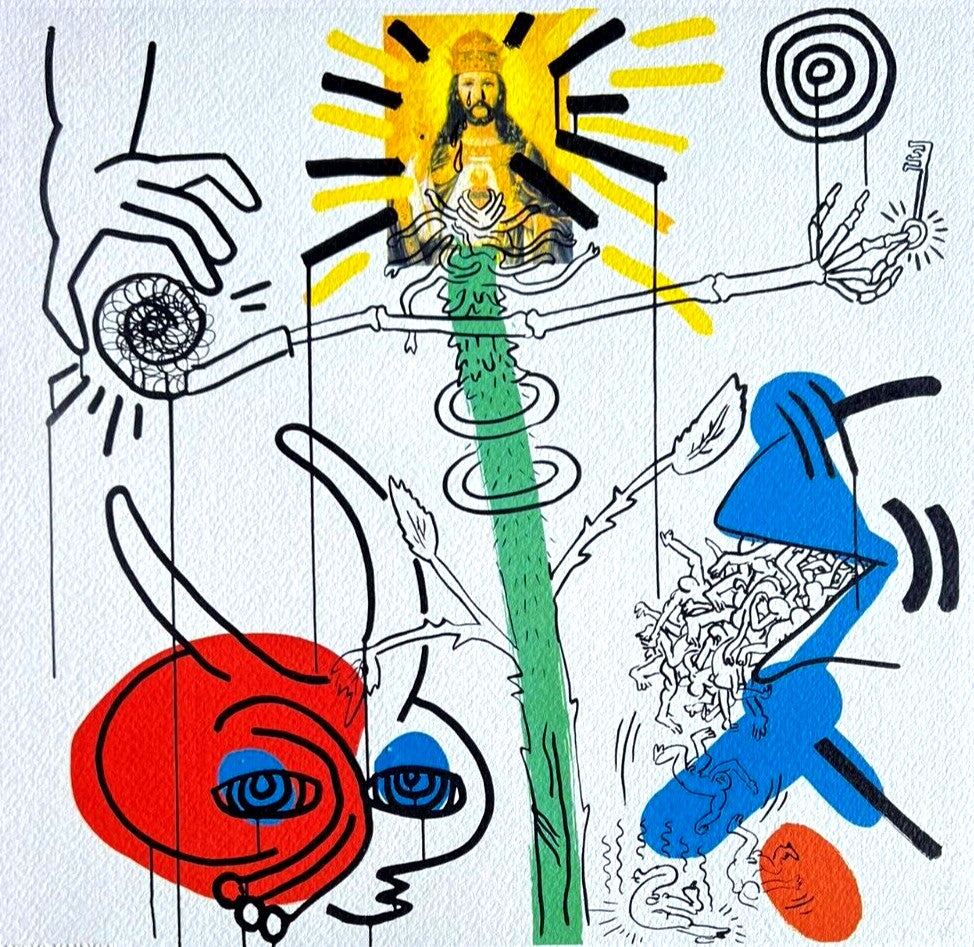 Keith Haring Lithograph Coa Signed Numbered Op