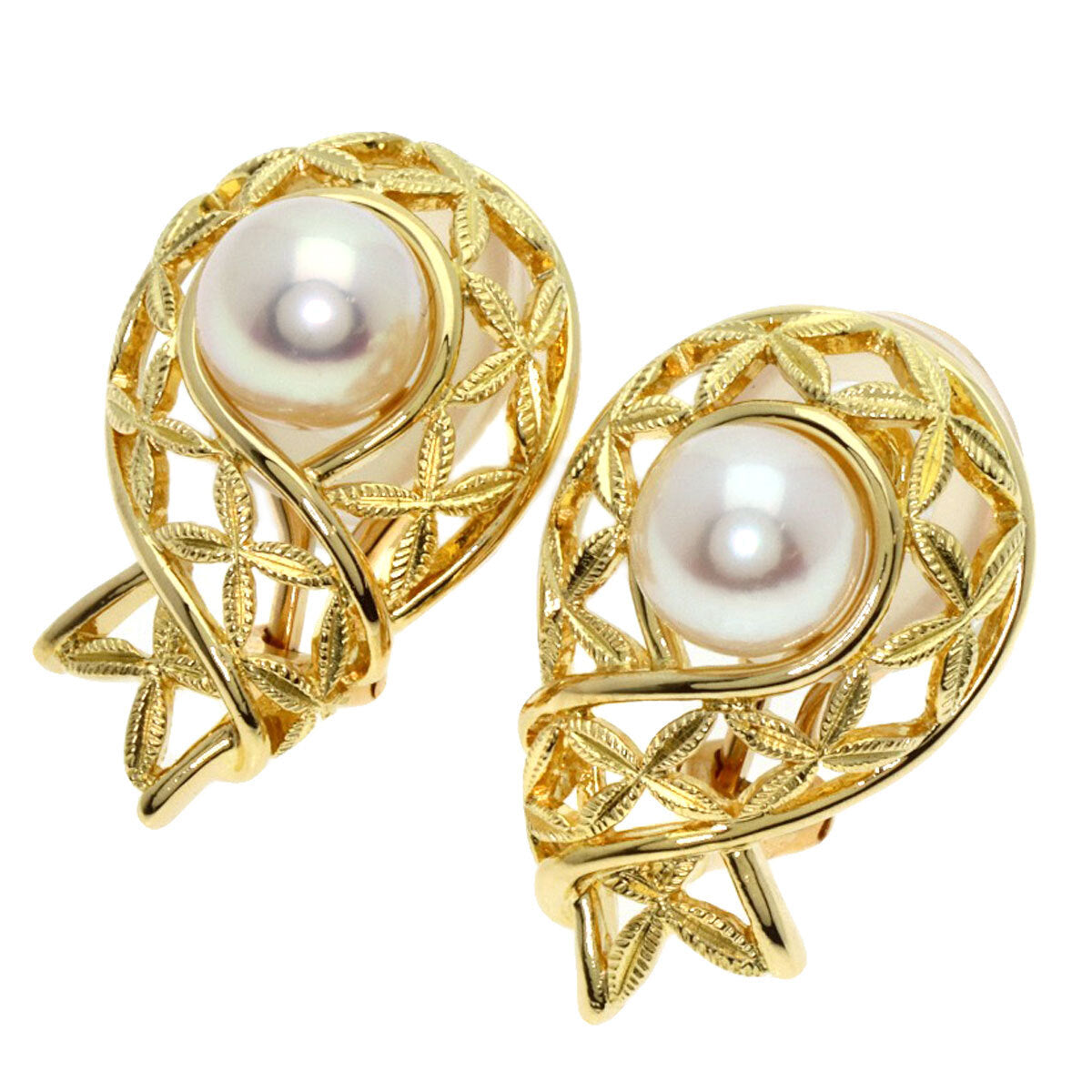 Mikimoto Earring Akoya Pearl Pearl K18 Yellow