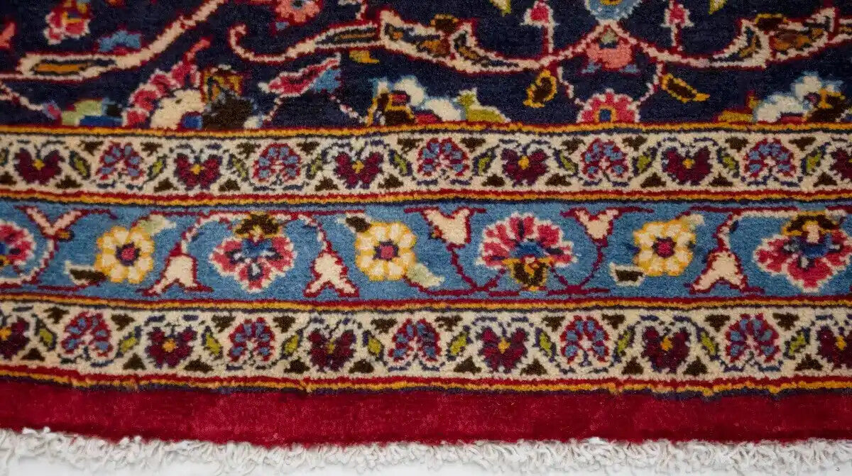 Vintage Handmade Oriental Rug Classic Floral Wool