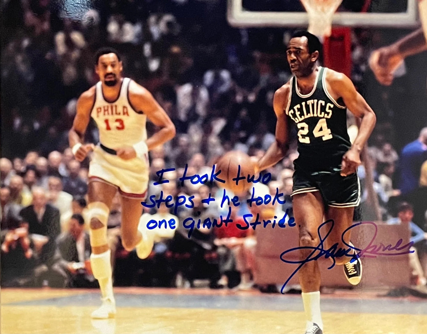 Sam Jones Autographed 8X10 Basketball Photo