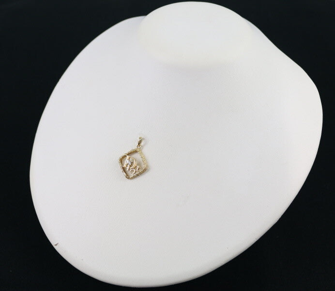 Christian Dior Pendant Diamond Logo 18K 750 Yellow Gold