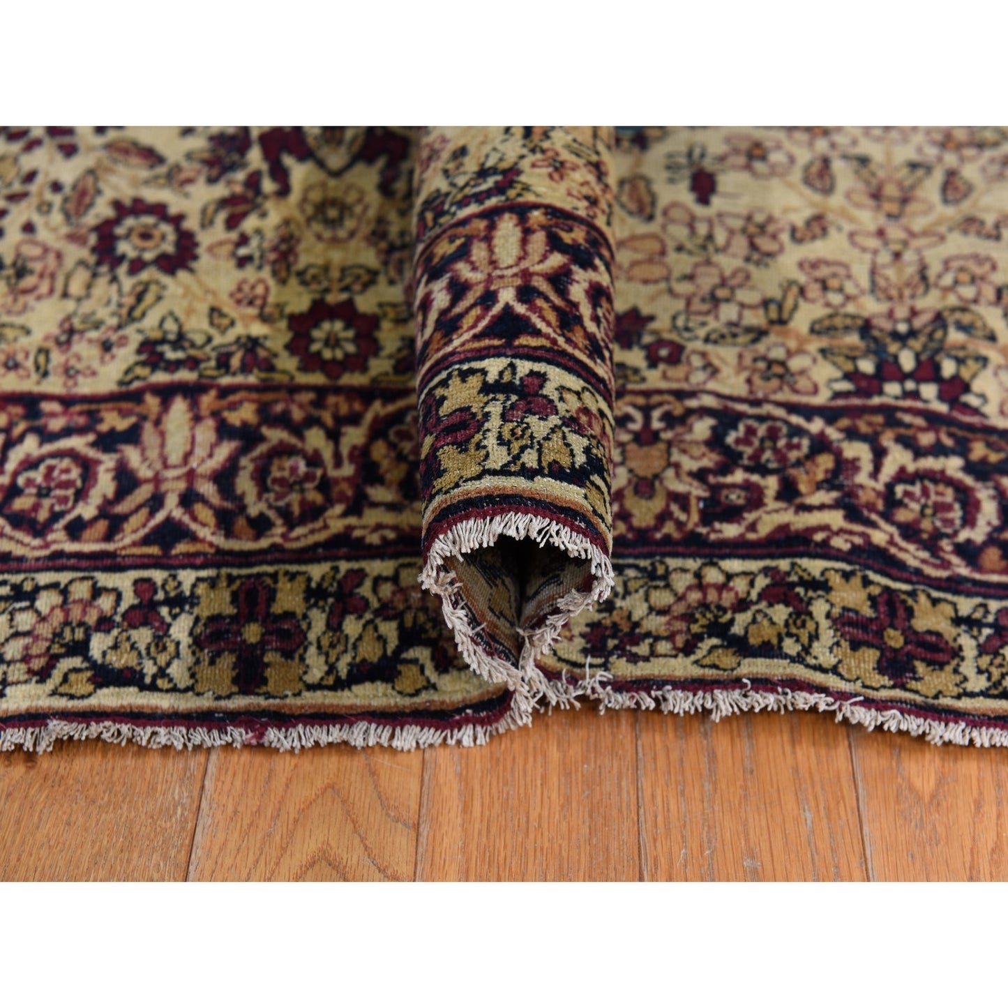 10'10"X15'3" Red Antique Zoroastrian Flower Design Wool Hand Knotted Rug