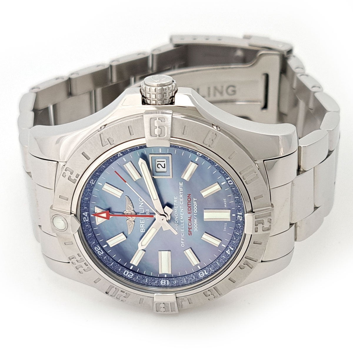 Breitling Avenger 2 Gmt Blue Shell Dial Date A32390 Men'S Used Watch #6142