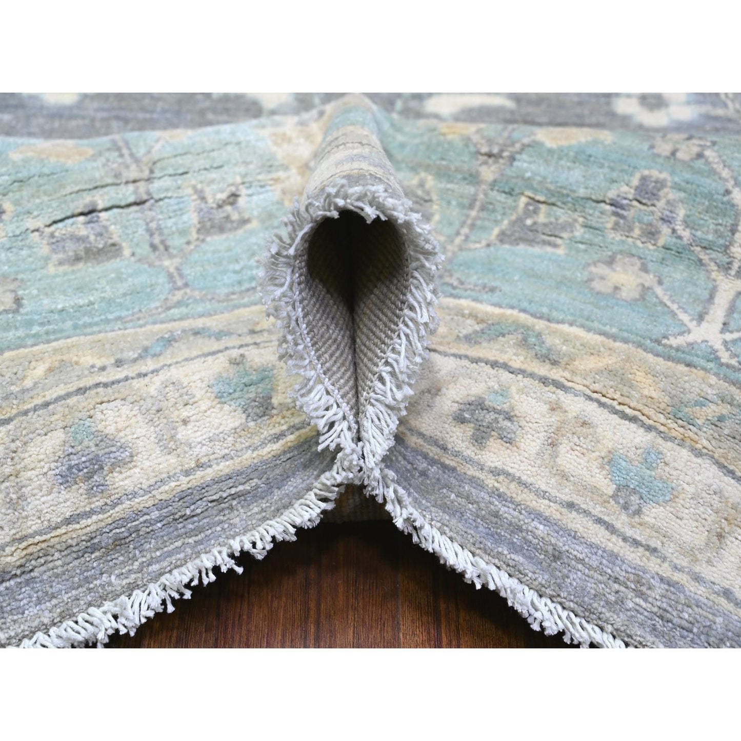 10'2"X14' Sabre Gray Peshawar Mahal Design Hand Knotted Wool Oriental Rug
