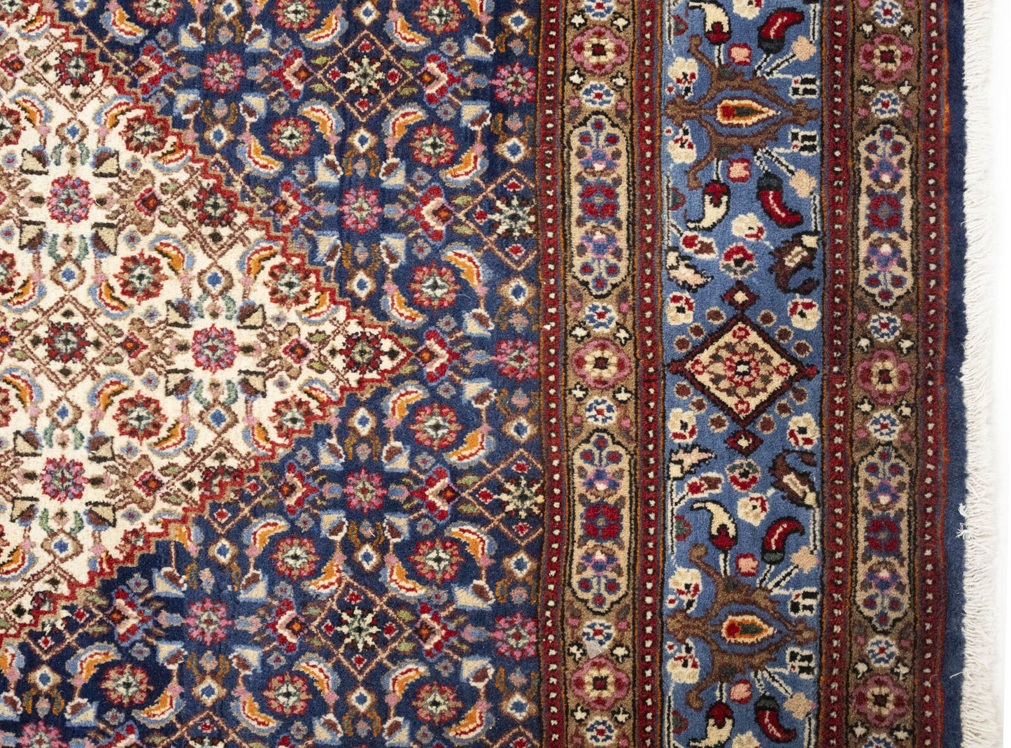 Cream Vintage Oriental Rug Traditional Classic
