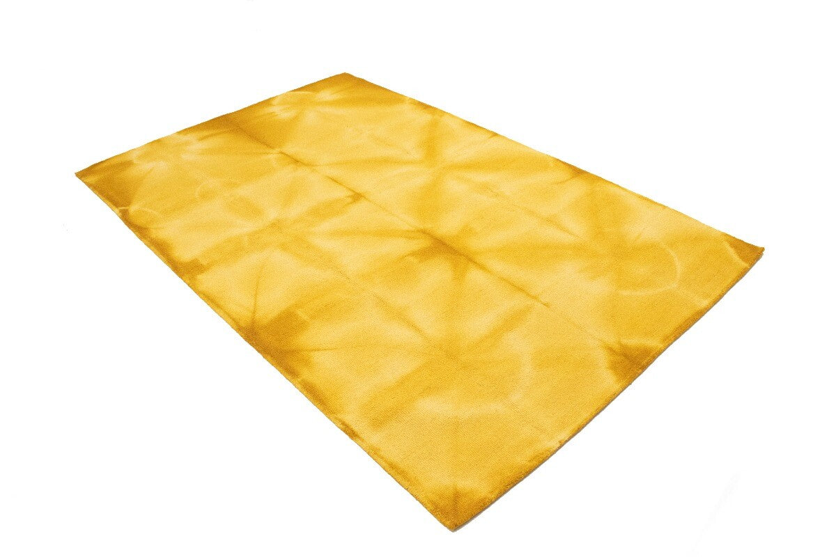 Contemporary Golden Yellow Tie-Dye Abstract 5X8