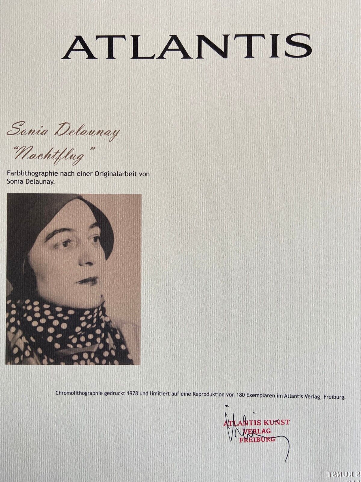 Sonia Delaunay Lithograph Coa Signed In Pen