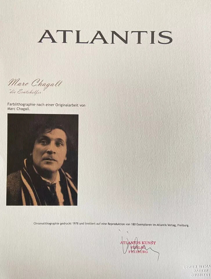 Marc Chagall Lithograph Coa Original Numbered