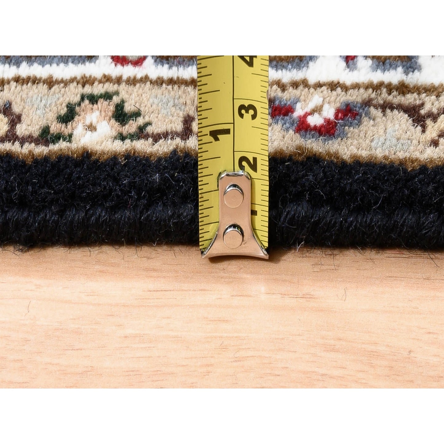 2'7"X10' Hand Knotted Fish Design Tebraz Mahi Wool And Silk Runner Rug