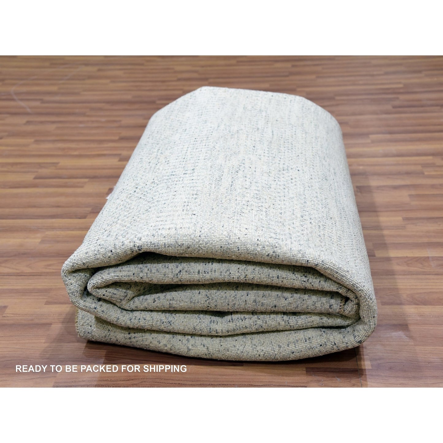 8'X10'1" Classic Gray Hand Knotted Modern Grass Design Wool Plain Rug