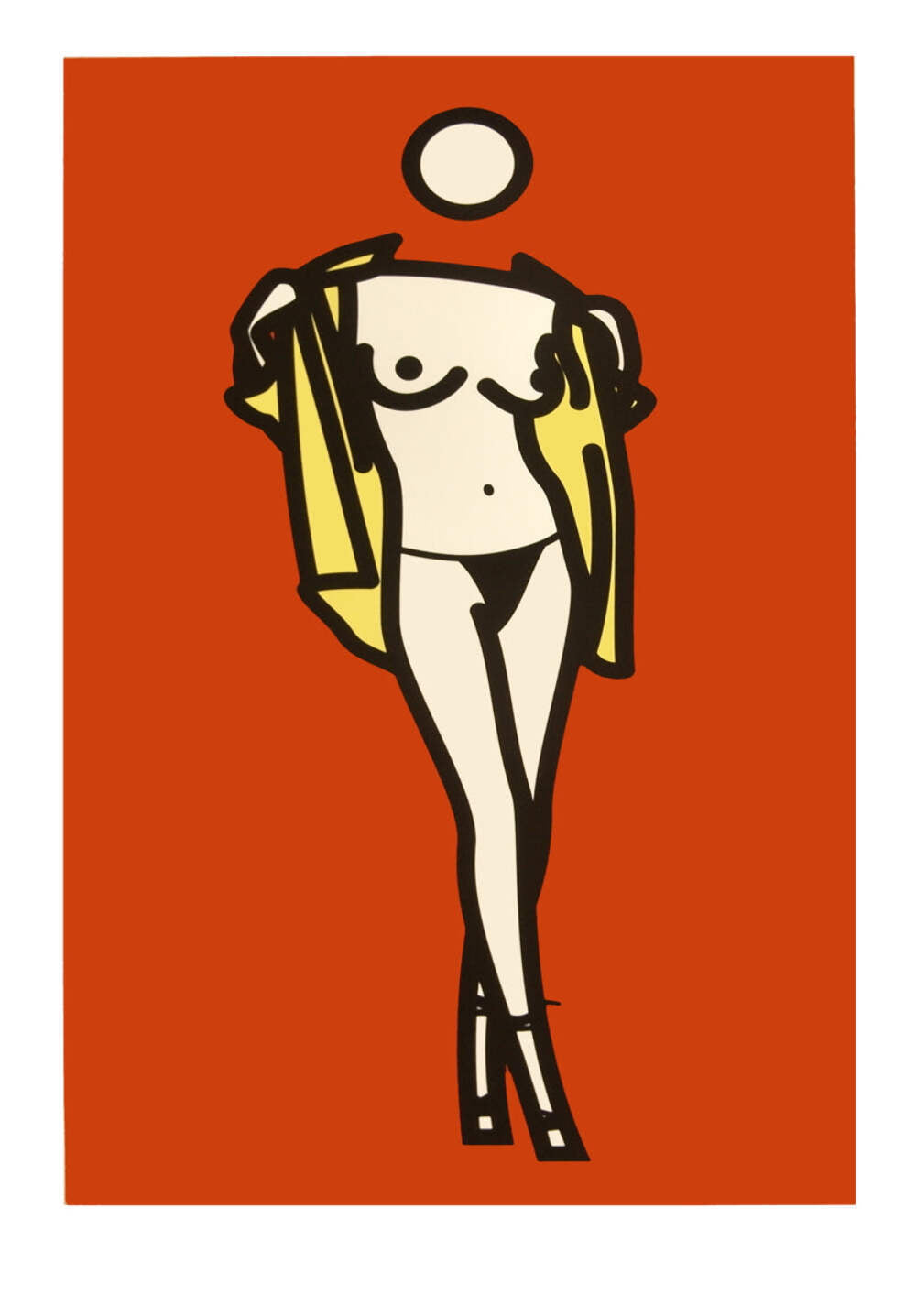 Julian Opie Woman Taking Off Mans Shirt. 5 " Serigraph Contemp