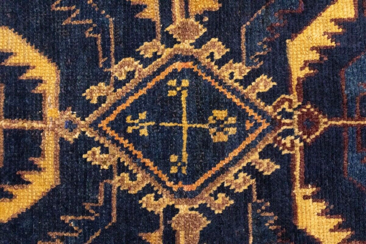 Semi-Antique Tribal Geometric Wide Runner Rug