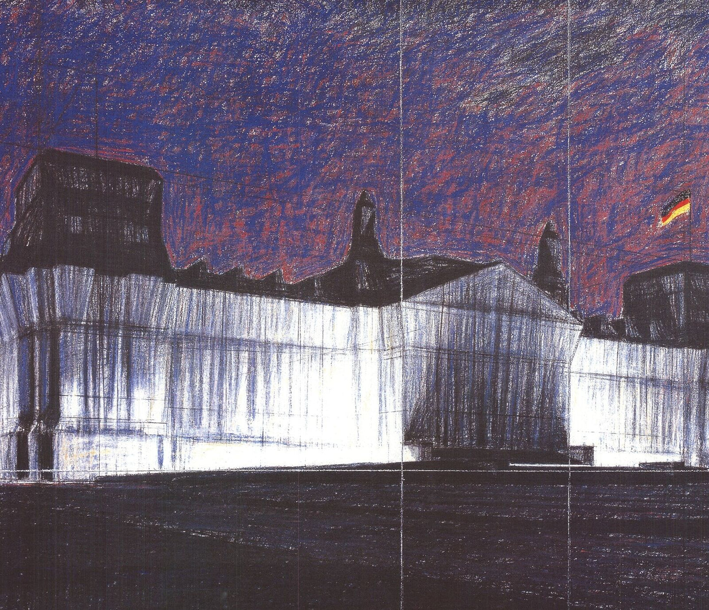 Javacheff Christo Wrapped Reichstag, Project For Berlin " Offset Li