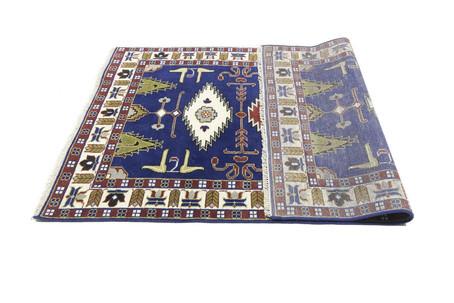 Kazak Oriental Rug Geometric Design Carpet Home