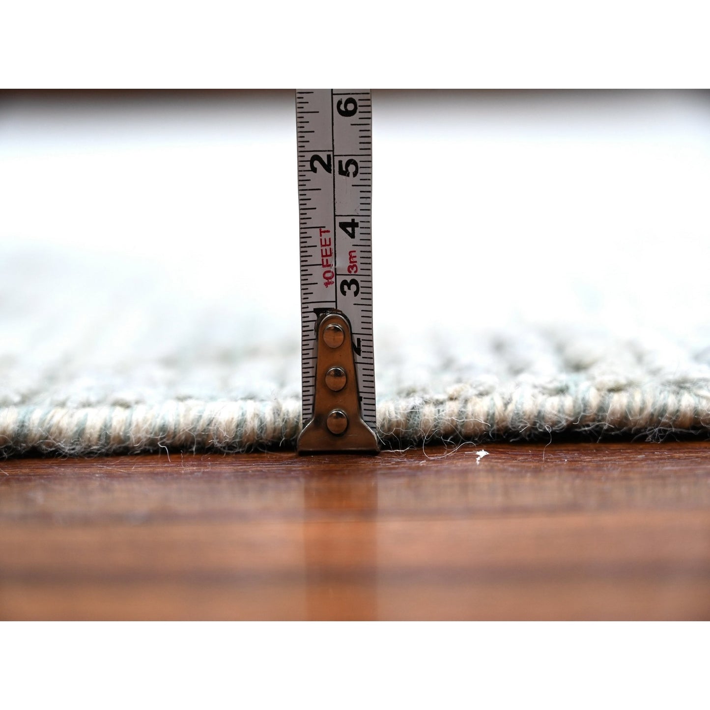 10'X14' Blue Moroccan Weave Zig Zag Design Hand Knotted Oriental Rug