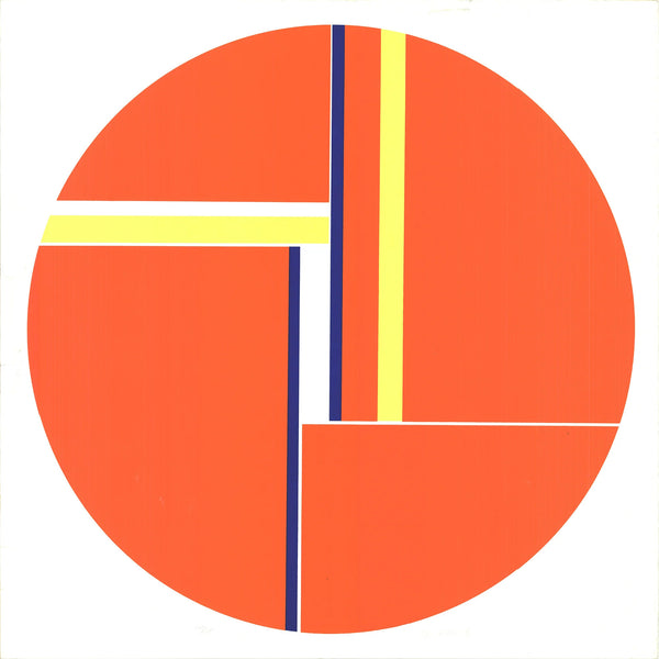 Ilya Bolotowsky Orange Tondo Signed " Serigraph Contemporary