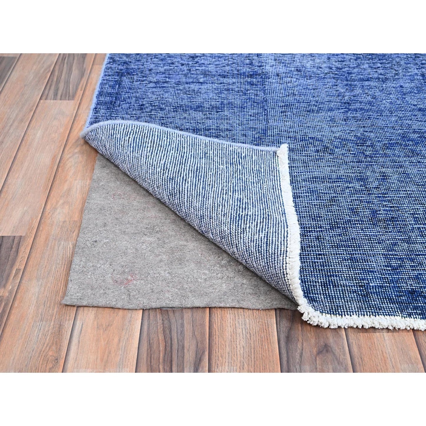 10'X12'7" Blue Hand Knotted Vintage Zoroastrian Tebraz Wool Oriental Rug