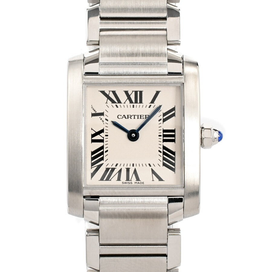 Cartier Tank Francaise Sm W51008Q3 White Ladies Used Watch #654730
