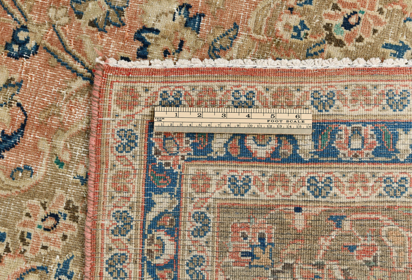 Antique Distressed Oriental Rug Floral Vintage