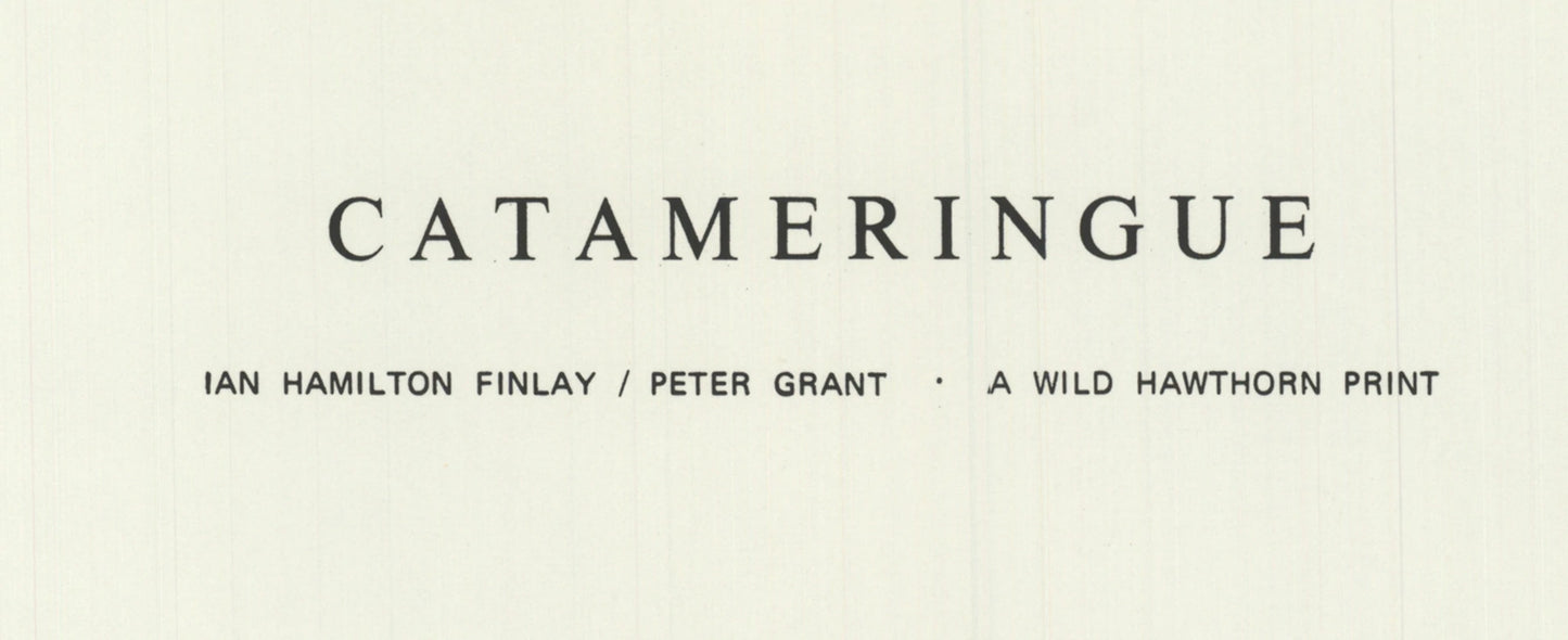 Ian Hamilton Finlay Catameringue " Serigraph Contemporary Blue