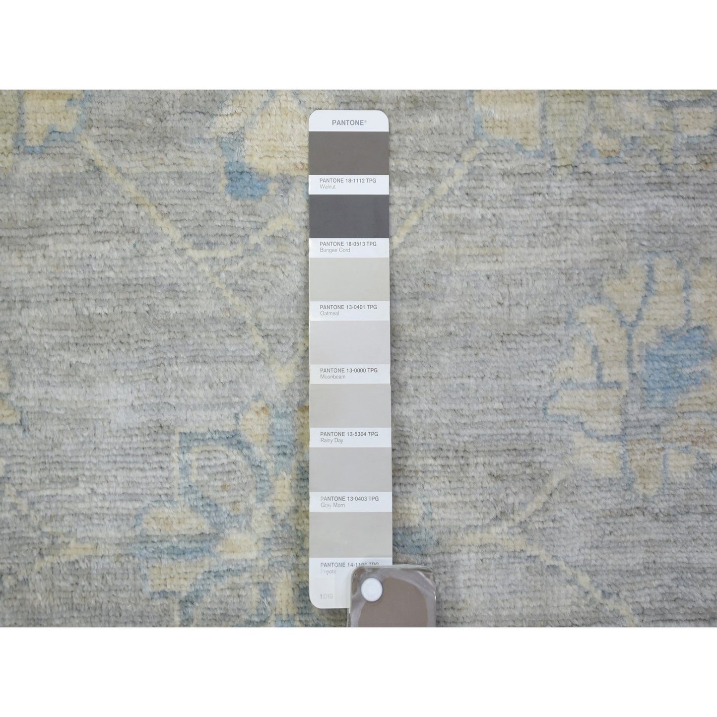 8'X10' Cloud Gray Wool Hand Knotted Finer Peshawar Rug