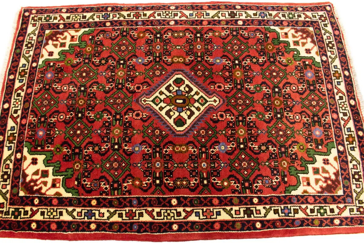 Handmade Oriental Rug Small Floral Tribal