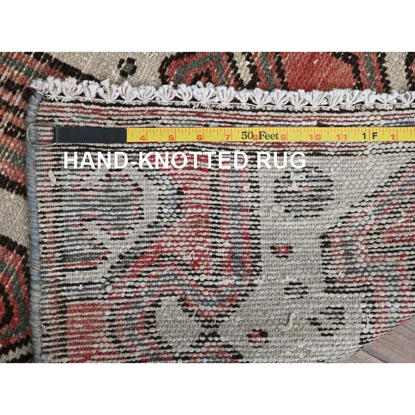 2'3"X9' Peach Vintage Zoroastrian Khamadan Hand Knotted Wool Runner Rug
