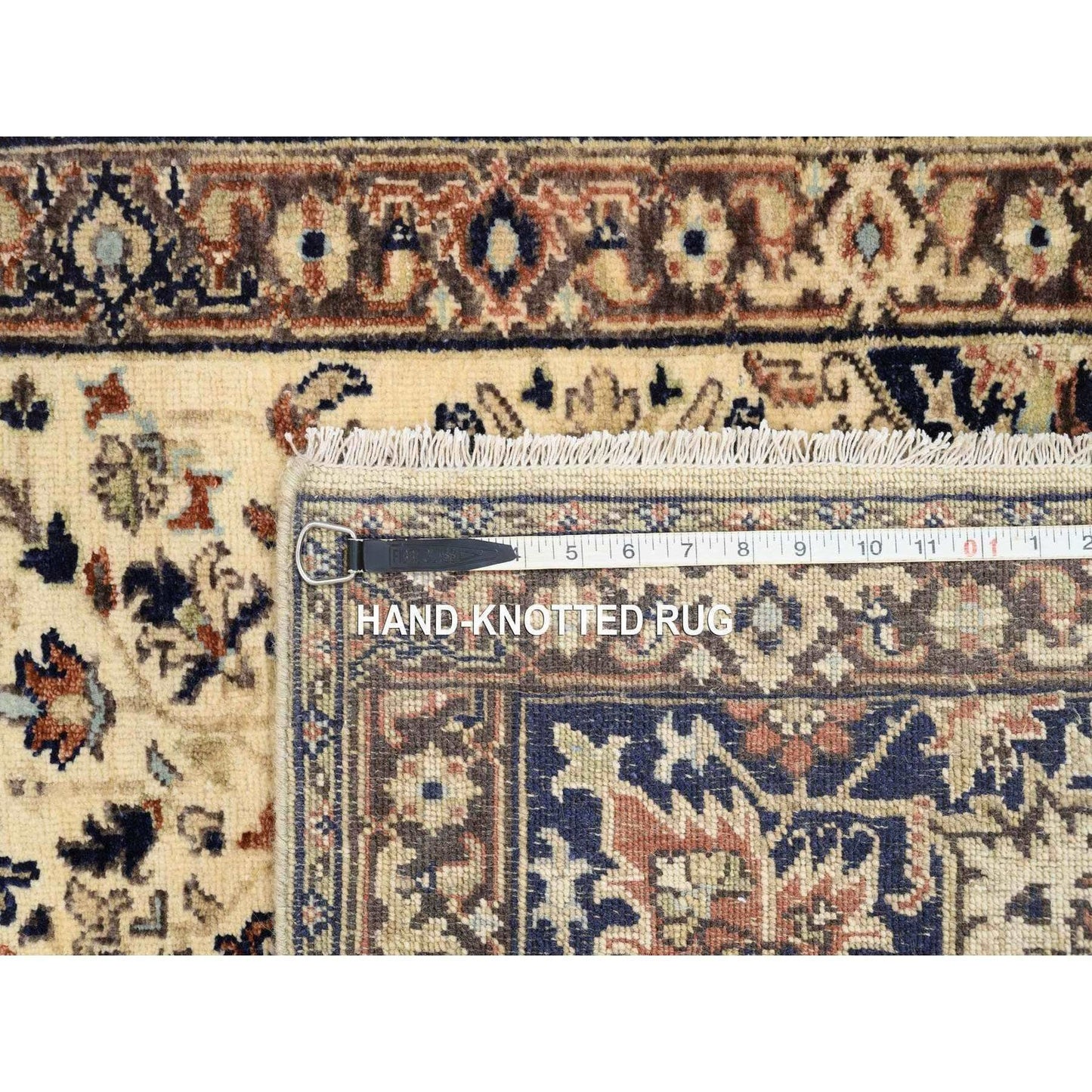 2'7"X10'3" Beige Antiqued Heris Re-Creation Wool Hand Knotted Runner Rug