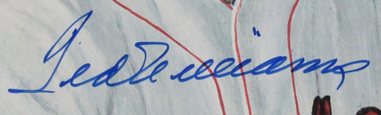 Ted Williams Red Sox Signed 12X18 Lithograph W/