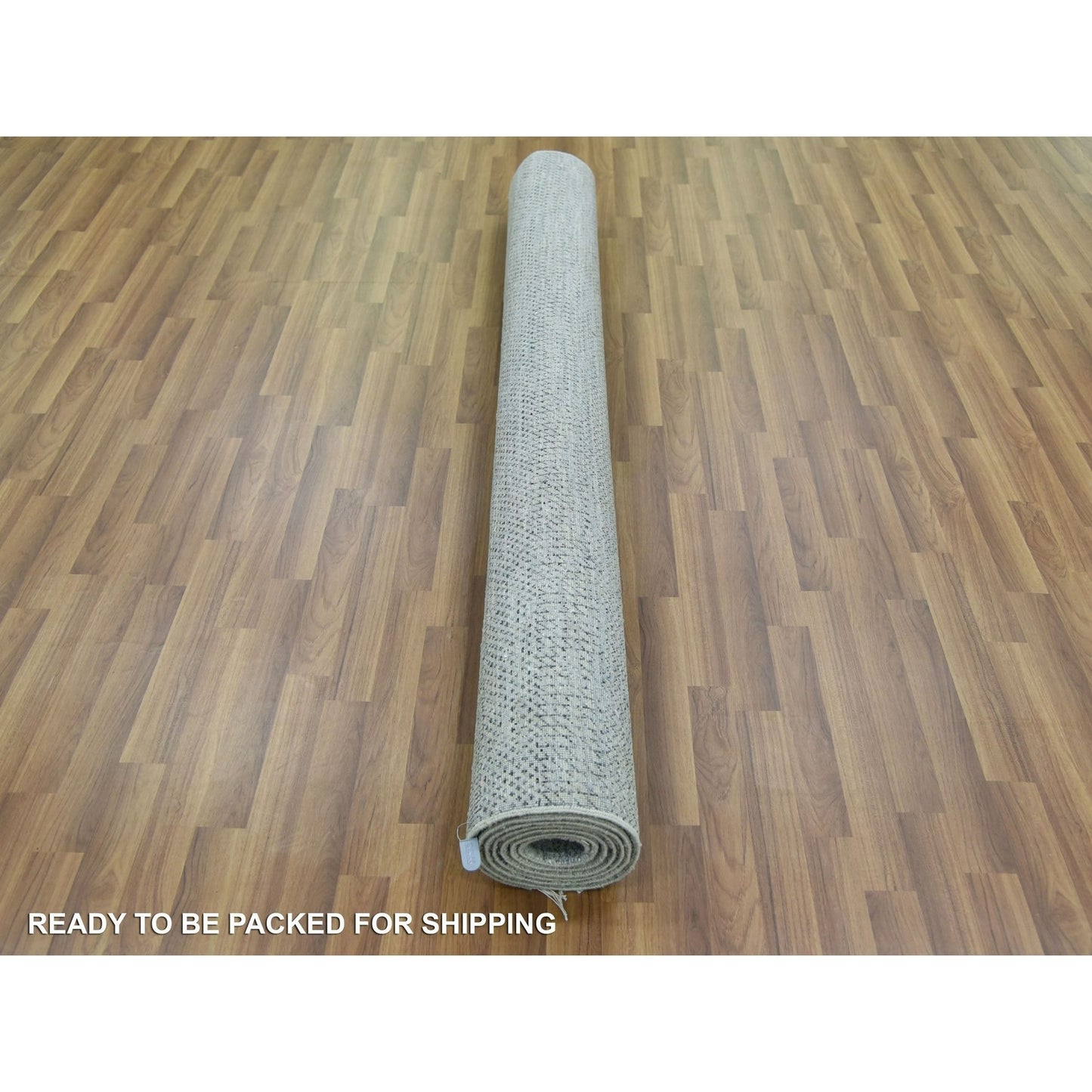 6'X9'2" Gray Modern Grass Design Gabbeh Wool And Silk Hand Knotted Rug