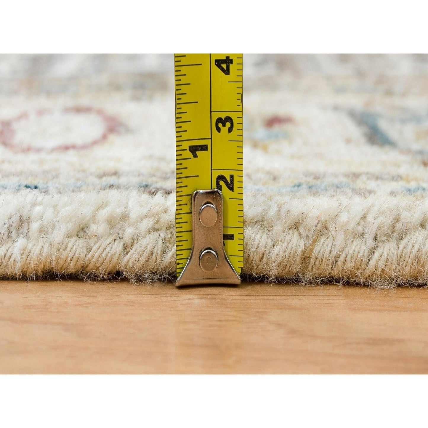 2'7"X21'7" Floral White Wool Hand Knotted Reimagined Viss Xl Runner Rug