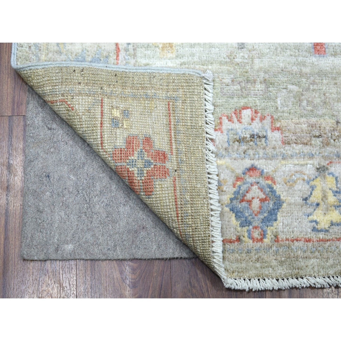 2'7"X17'5" Hand Knotted Angora Oushak Gray Extra Soft Wool Xl Runner Rug