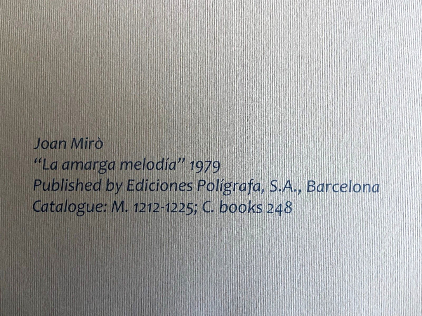 Joan Mir Lithograph Coa Certified Signed Op