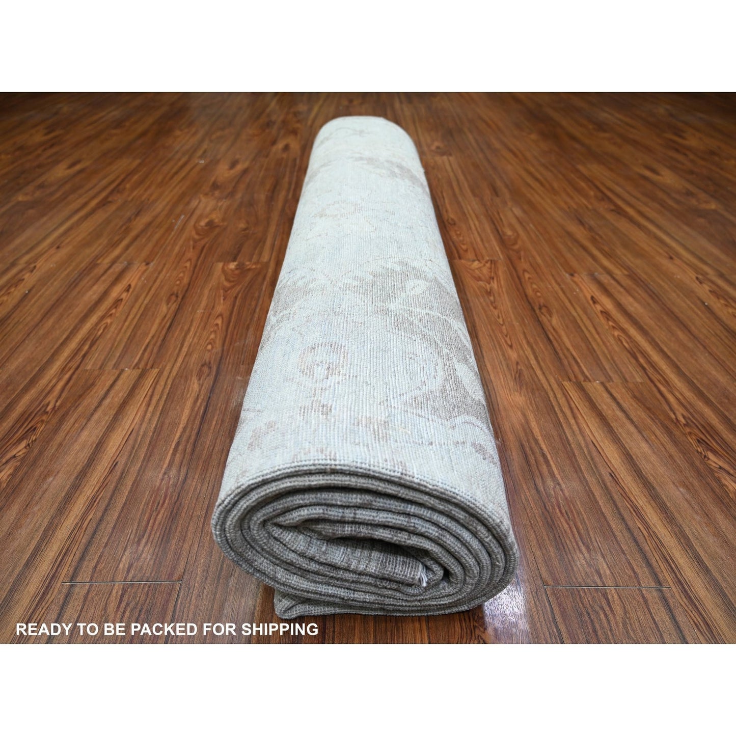 9'9"X14' Battleship Gray Wool White Wash Peshawar Hand Knotted Rug
