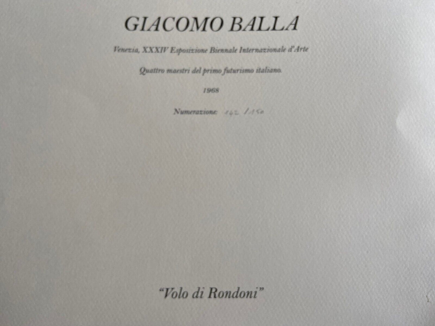 Giacomo Balla Lithograph 1968 Biennale Di Venezia