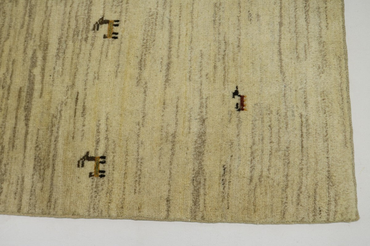 Modern Gabbeh Wool Area Rug Thick Pile Tribal