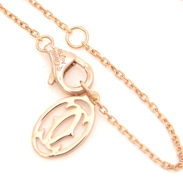 Cartier C De Cartier Diamond Necklace 0.23Ct Pink Gold 750Pg