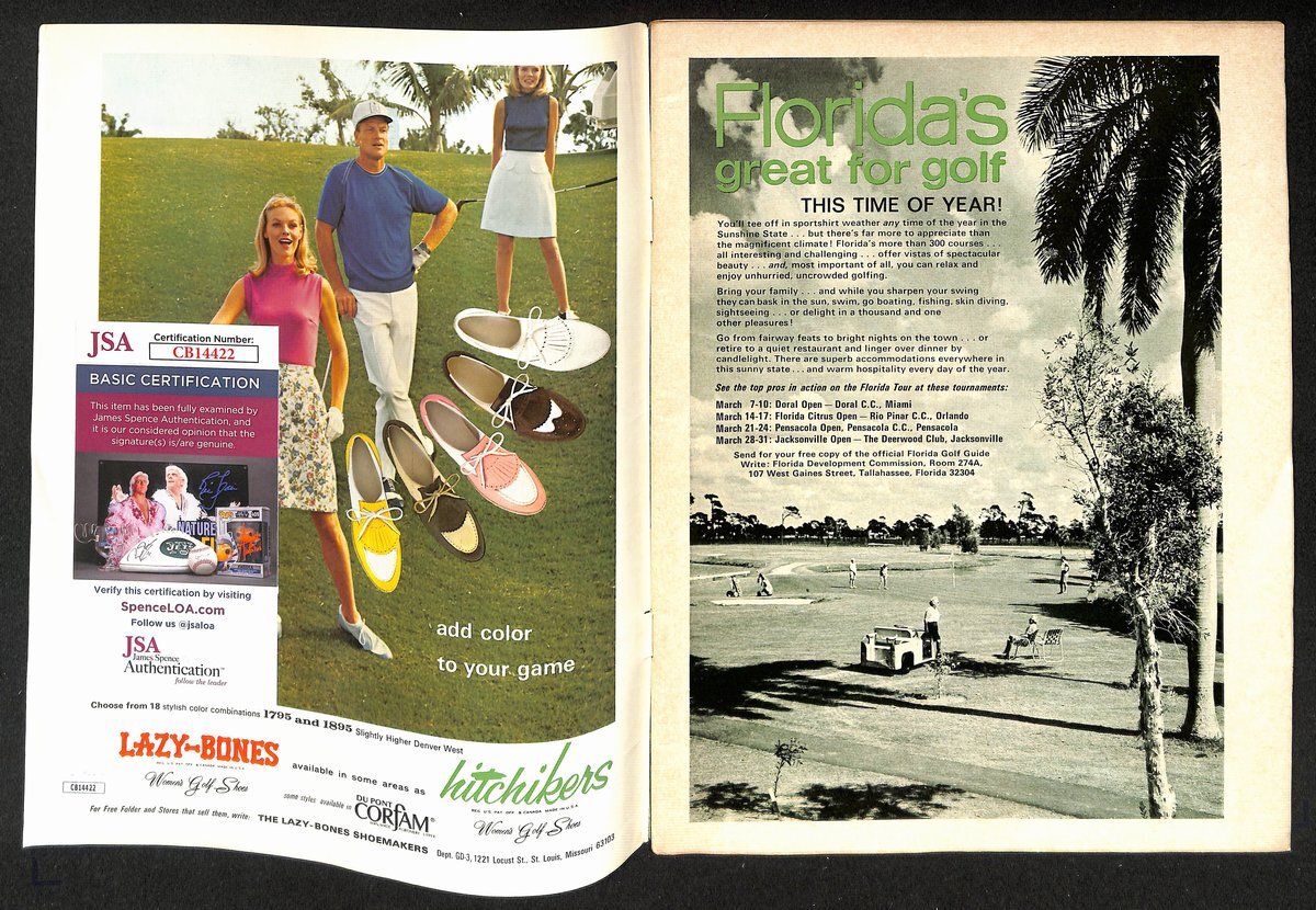 Arnold Palmer Signed/Autographed March 1968 Golf