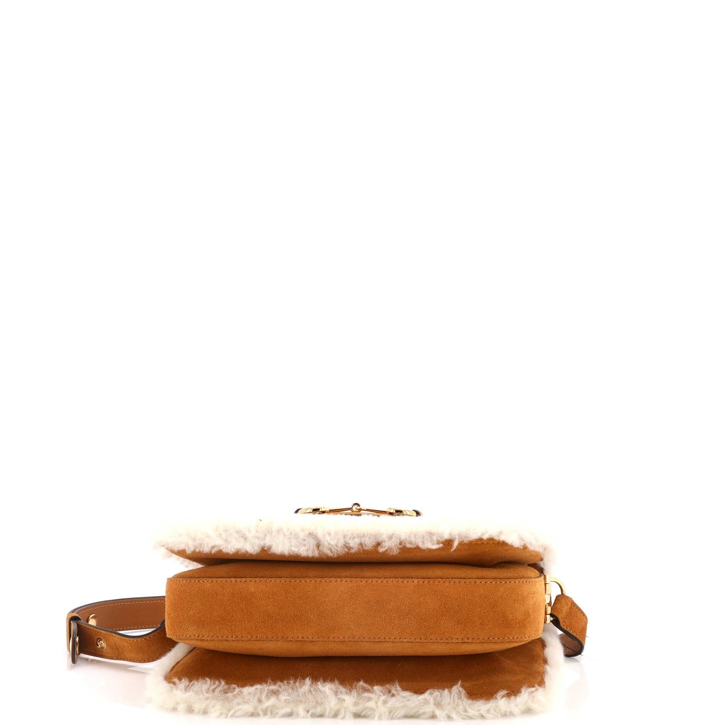 Gucci Horsebit 1955 Shoulder Bag Suede With Shearling Small