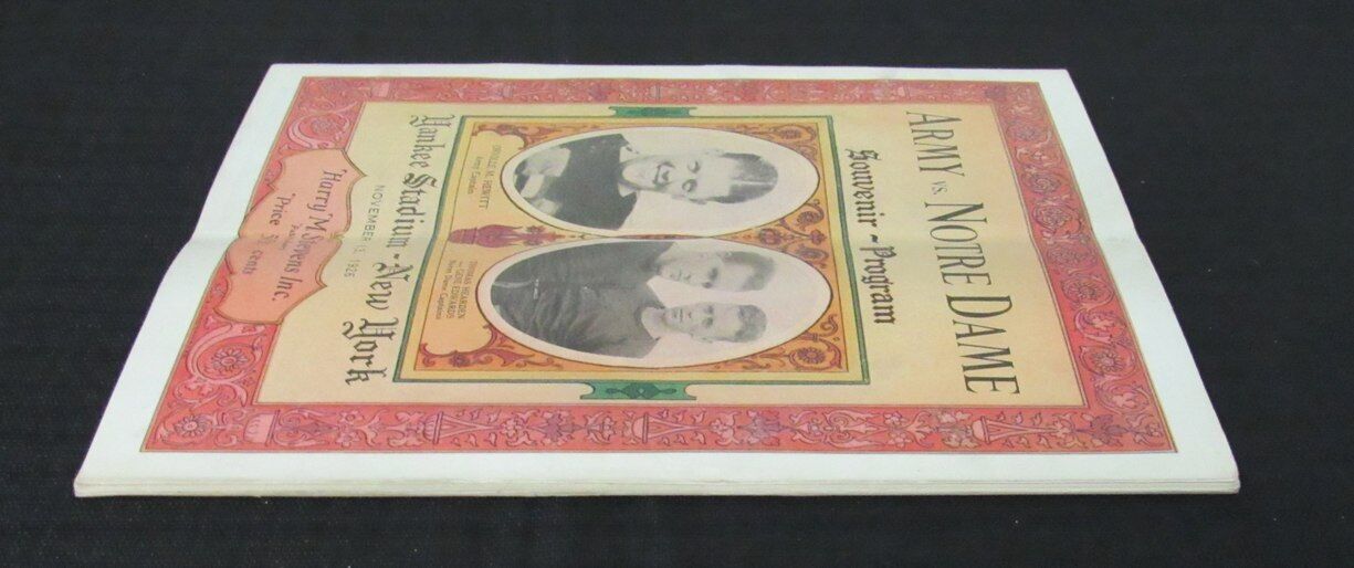 1926 Notre Dame Vs. Army Football Game Program